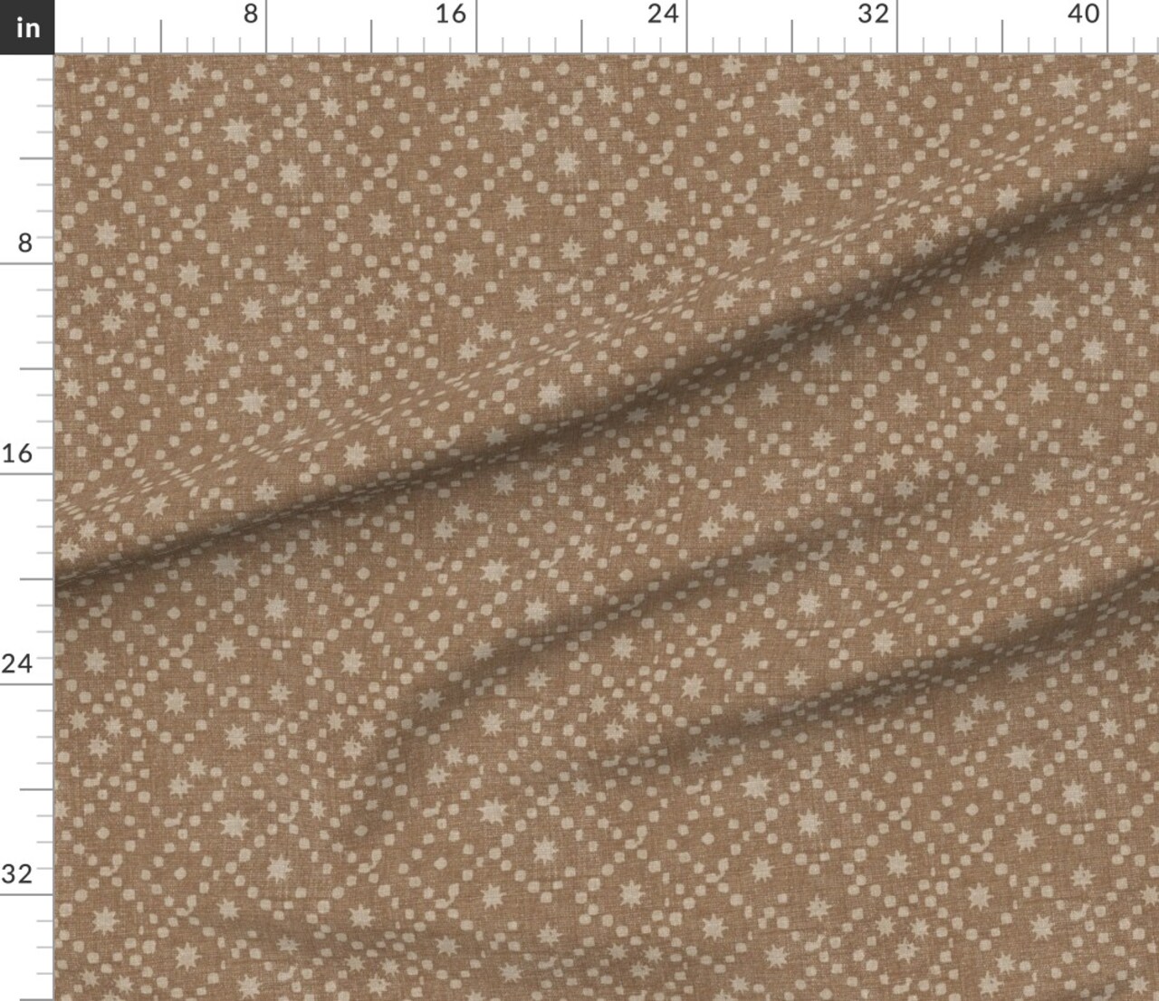 Bohemian Rustic Cottagecore Modern Farmhouse Broken Grid Faded Distressed Vintage Farmhouse Geometric Stars Dots Grid Cabincore Earth Tone Custom Printed Fabric by Spoonflower Various Fabrics by the Yard or Fat Quarter